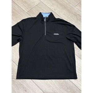 Polo Golf Ralph Lauren Black Blue Quarter Zip Mens Medium Preppy Golf Casual